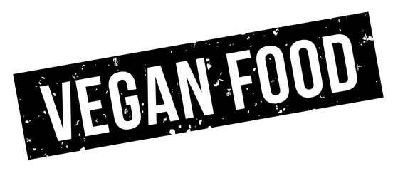 vegan food square black grunge stamp
