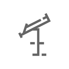 Telescope flat icon. Pictogram for web. Line stroke. Isolated on white background. Vector eps10