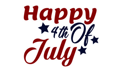 Obraz premium Happy 4th of July, American Independence Day, Typography for print or use as poster, card, flyer or T Shirt