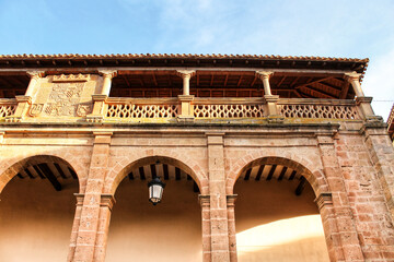 Fototapeta premium Beautiful and colossal porch in Renaissance house in Alcaraz street, Castile-La Mancha region