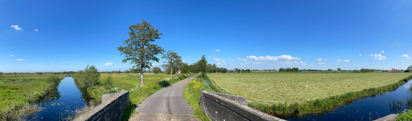 Panorama from a bridge over a canal around Spanga