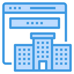 Real Estate blue outline icon