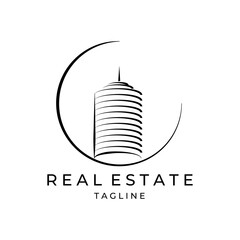 real estate logo minimalist for company and business icon label illustration design