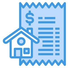 Bill blue outline icon