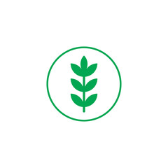 Minimalist leaf logo with a simple modern nature theme 
agricultural logo with leaf and plant objects