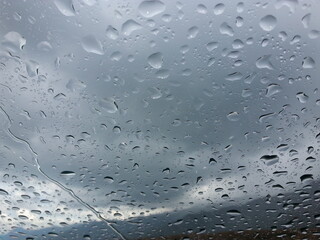 water drops on glass