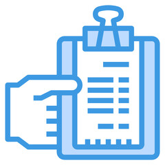 Bill blue outline icon