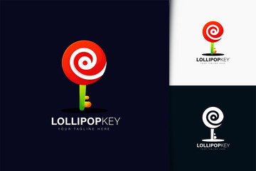 Lollipop and key logo design with gradient
