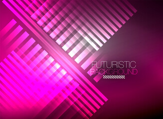 Bright neon color techno abstract background, shiny glowing neon lines in the dark background