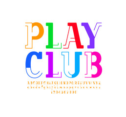 Original font, modern trendy alphabet, letters made of multi colored line and pieces, vector illustration 10EPS