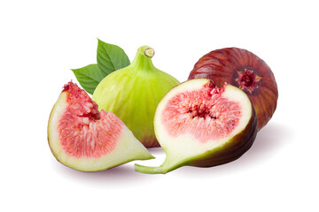 Fresh figs fruit isolated on white background.