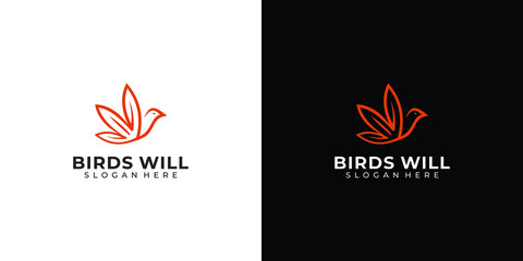 Bird-shaped "W" logo, this logo can be used as a cosmetic company logo or other