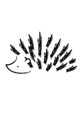 Hedgehog Minimalist Hand-drawn Illustration Vector Logo