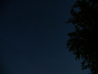 Stars and galaxy outer space sky night universe black starry background of shiny starfield