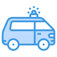 Ambulance blue outline icon