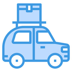 Car blue outline icon