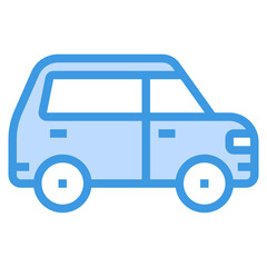 Car blue outline icon
