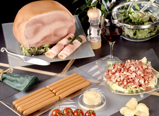 Jambon et ses lardons à la moutarde