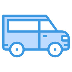 Van blue outline icon