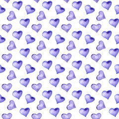 Watercolor Lavender seamless pattern on white background. Hand drawn, botanic deign paper