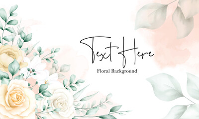 Elegant watercolor floral frame background template