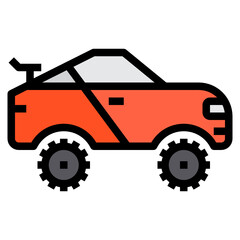 Racing Car filled outline icon