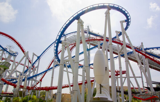 Roller Coaster In Universal Studios Sentosa Island, Singapore