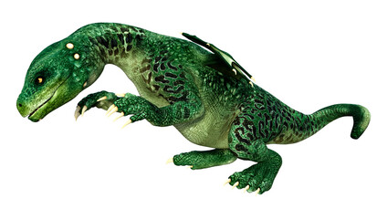 3D Rendering Fairy Tale Dragon on White