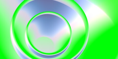 Abstract image in green and blue colors, reflections, refractions and waves