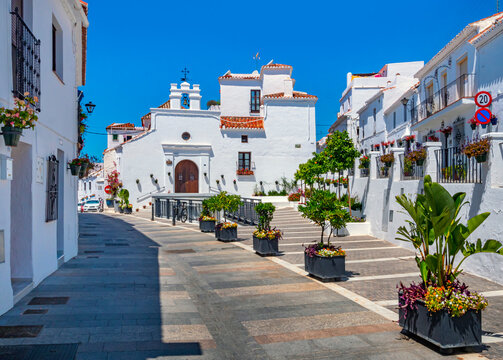 Mijas village in Andalusia with white houses, Spain