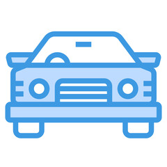 Car blue outline icon