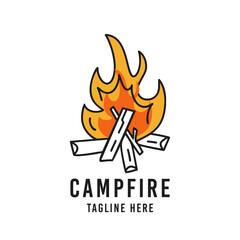 Vector design of burning campfire