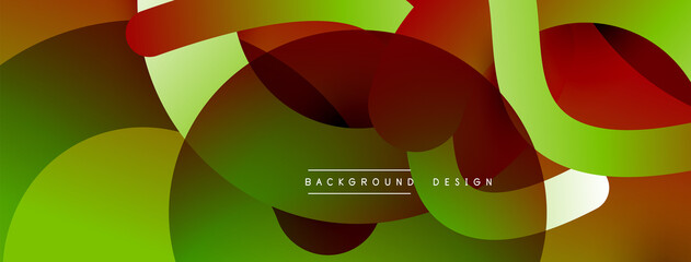 Abstract overlapping lines and circles geometric background with gradient colors