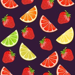 seamless pattern with strawberries