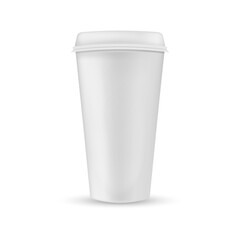 Blank realistic cup mockup.Vector illustration isolated on white background.