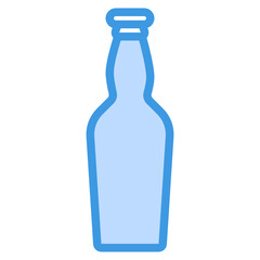 Beer Bottle blue outline icon