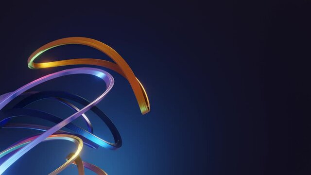 Abstract 3d rendering of twisted ring. Modern background design, illustration of a futuristic shape
