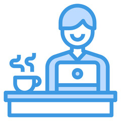 Businessman blue outline icon