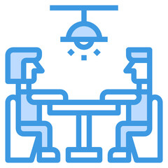 Cafe blue outline icon