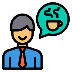 Businessman filled outline icon