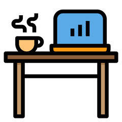 Table filled outline icon