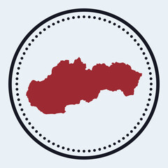 Slovakia round stamp. Round logo with country map and title. Stylish minimal Slovakia badge with map. Vector illustration.