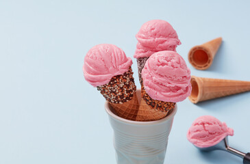 Homemade ice cream cones
