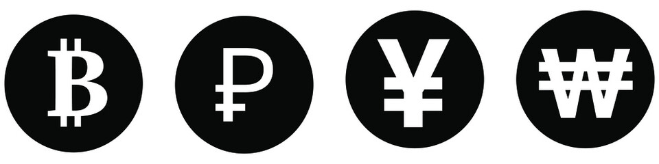 Obraz premium crypto currency icons set