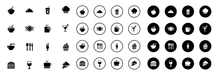 Food and drink icon set, restaurant icon