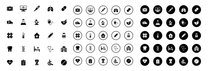 Medical icon set for web design vector