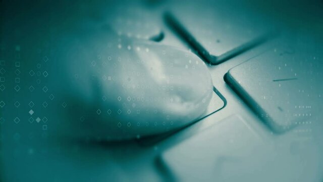 Identity verification through fingerprint scanner on laptop, security of personal data vignetting background effect 4K UHD video close-up