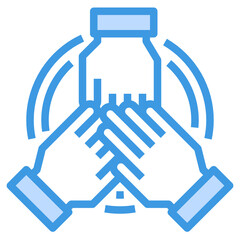 Paticipatation blue outline icon