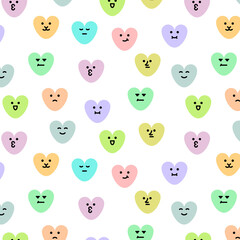 Hearts. Vector pattern in bold line style
