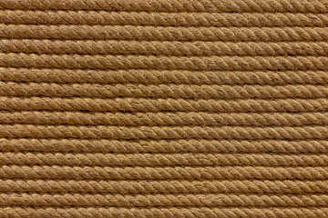 Seamless pattern of straw rope, Layer in a horizontal line, Abstract repeating background, Old brown marine rope texture, Can be used as gift wrap, Backdrop for display or montage your products.